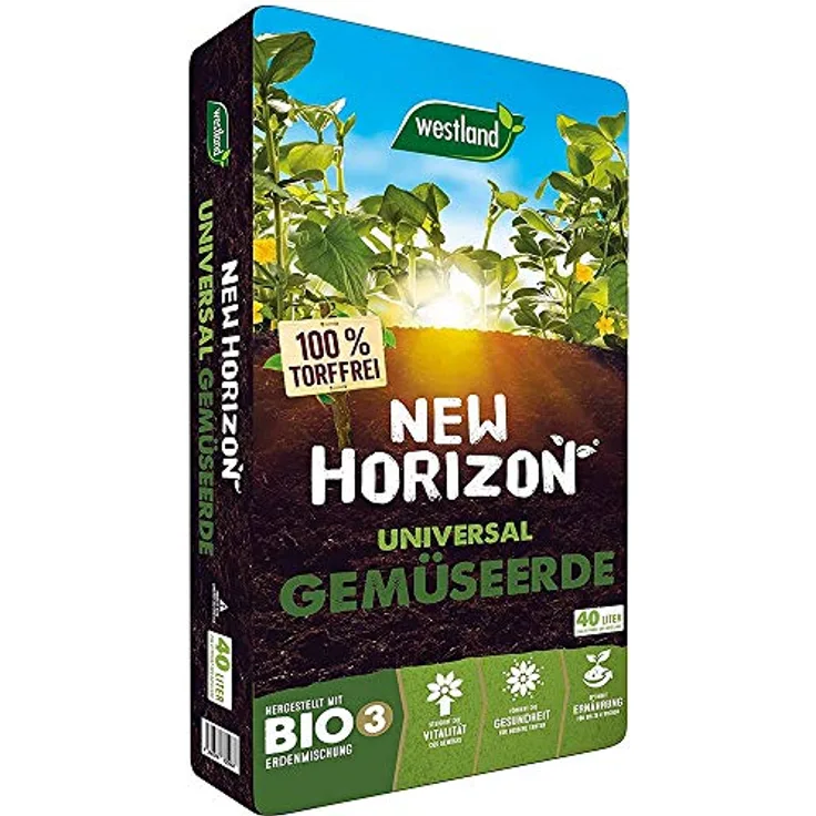 Westland New Horizon Universal Gemüseerde, 40 l – nachhaltige Bio-Erde zur optimalen Wasser- und Nährstoffversorgung, torffrei
