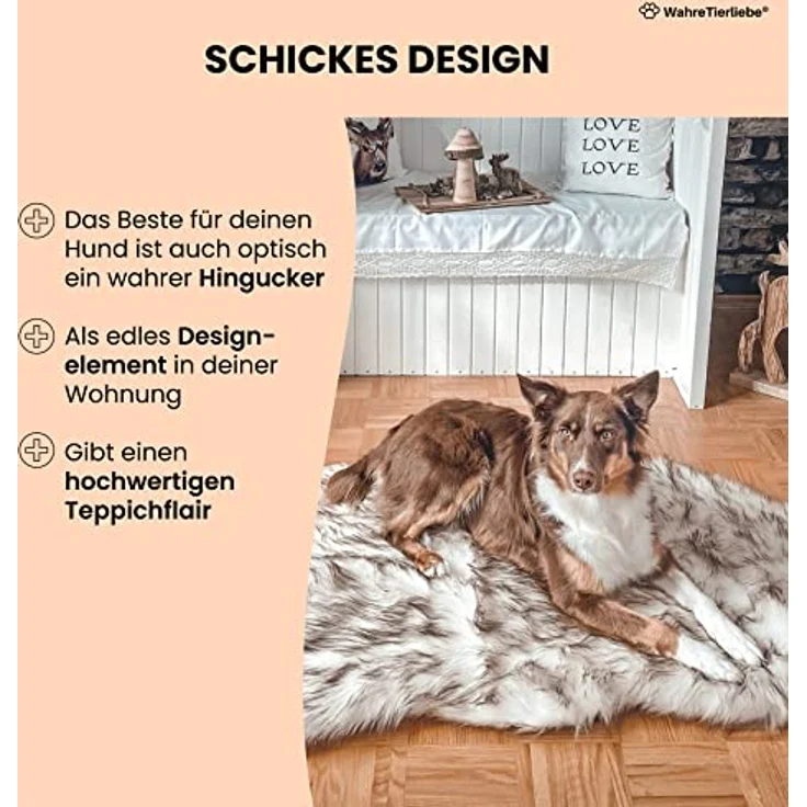 Wahre Tierliebe® Hundebett Relax - Das Original mit echter Matratze - waschbar, Hundekissen, Hundekorb, Flauschiges Hundebett für große, mittelgroße & kleine Hunde – Bild 5