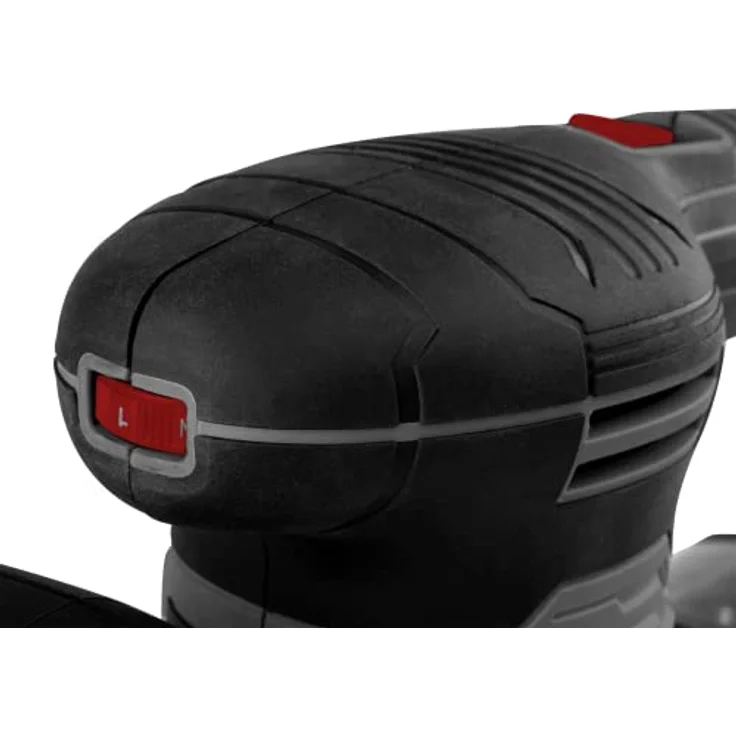 GRAPHITE Exzenterschleifer 450W, 125/150 mm mit rutschfestem Griff, Staubabsaugung, Einhandbedienung, Transportkoffer und Schleifpapier – Bild 3