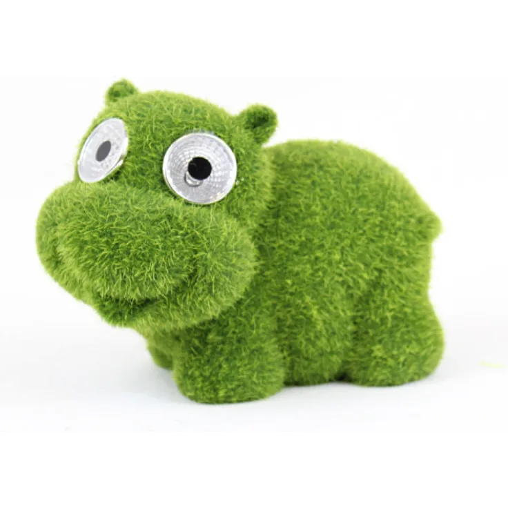 Easymaxx Solar Figur Hippo in Moos Optik