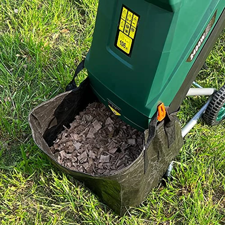 Gardebruk Messerhäcksler 2400W elektrisch max. 45mm Aststärke 2x 50L Beutel Gartenhäcksler Häcksler Schredder – Bild 7