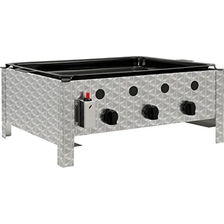 BBQ-Toro Edelstahl Gastrobräter, 3-flammig, mit emaillierter Pfanne – Bild 1