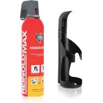 Xenotec Premium Feuerlöschspray Stopfire, 750ml, inkl. Wandhalter schwarz, wiederverwendbar, löscht Brände der Klassen A, B, E und F