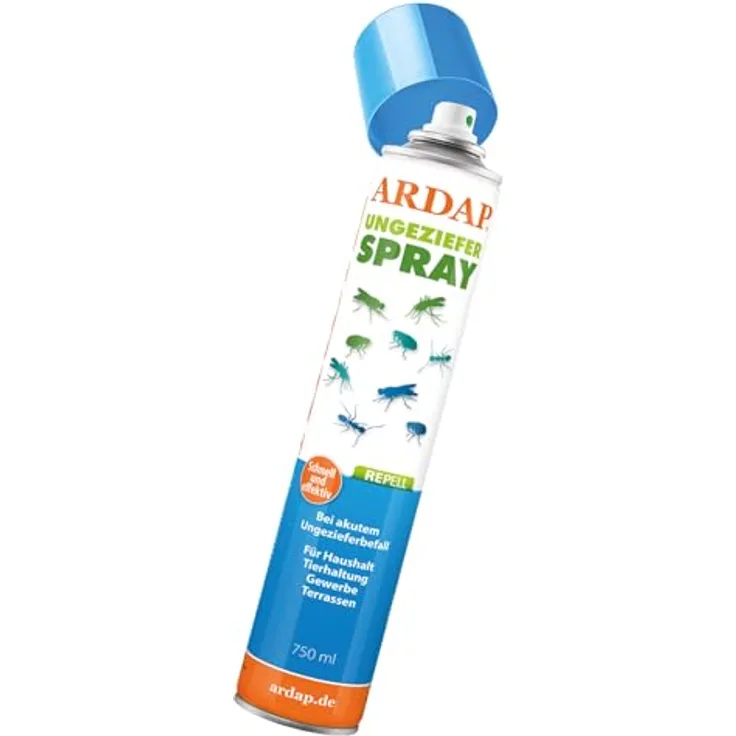 ARDAP Repell Ungezieferspray 750ml - Wirkt schnell & effektiv - Schädlingsbekämpfung - Insektenspray für Wohnung - Schädlingsfrei - Abwehrend bei Insekten - von ARDAP