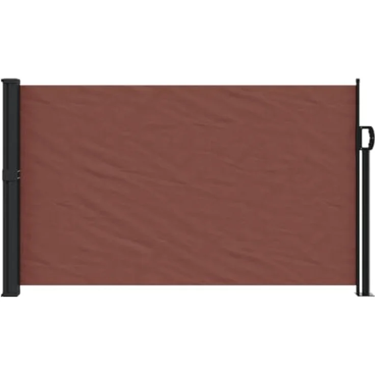 vidaXL Seitenmarkise, Wandmarkise mit PU-Beschichtung, Sichtschutz für Balkon Terrasse Garten, Windschutz Markise, Ausziehbar Braun Polyester – Bild 3