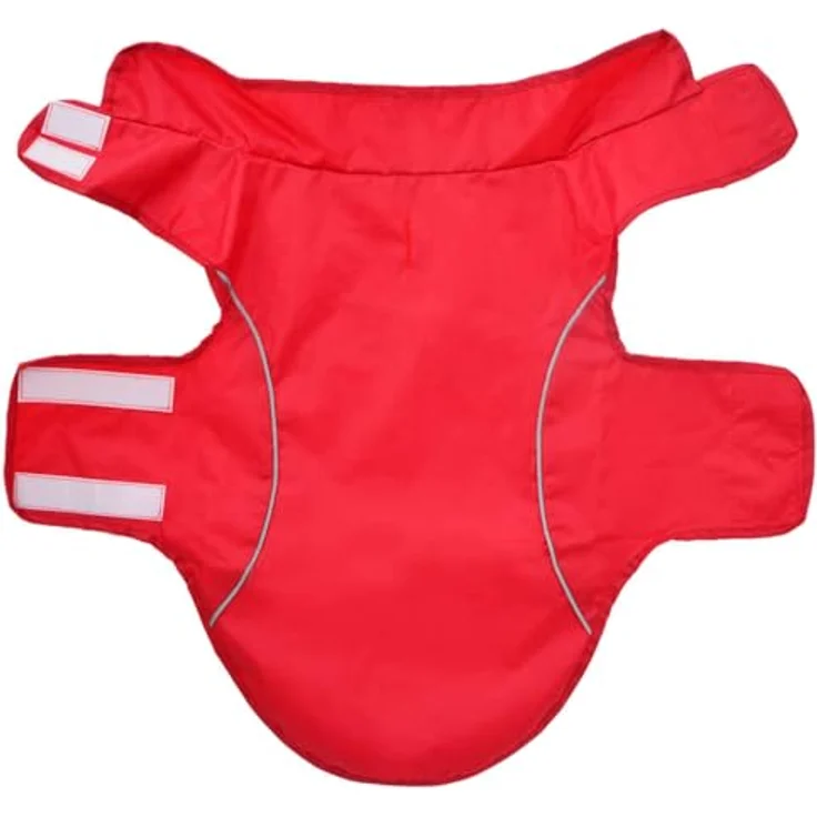 vidaXL Hunde Regenmantel M, wasserdichter Hundemantel mit Reflexstreifen, Polyester, rot, für Welpen – Bild 5