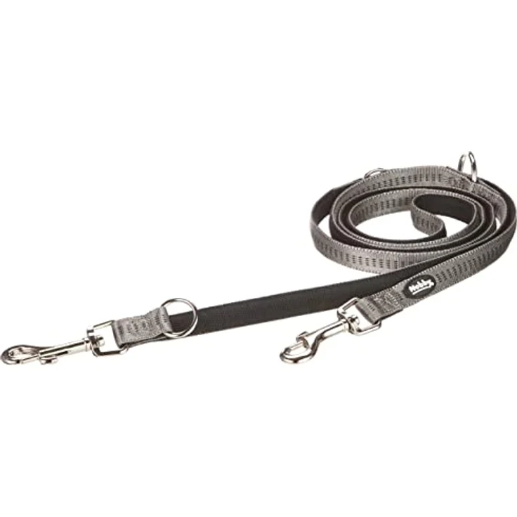 Nobby Führleine Soft Grip, dunkelgrau / schwarz, Nylon, 3-fach verstellbar, L: 200 cm, B: 15 mm – Bild 1