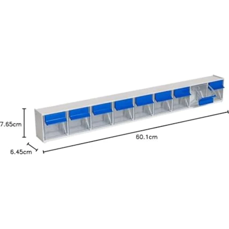 hünersdorff 460300 Klarsichtbehälter MultiStore Lagersystem, 9 transparente und herausnehmbare Behälter, Lichtgrau, hochschlagfester Kunststoff – Bild 3