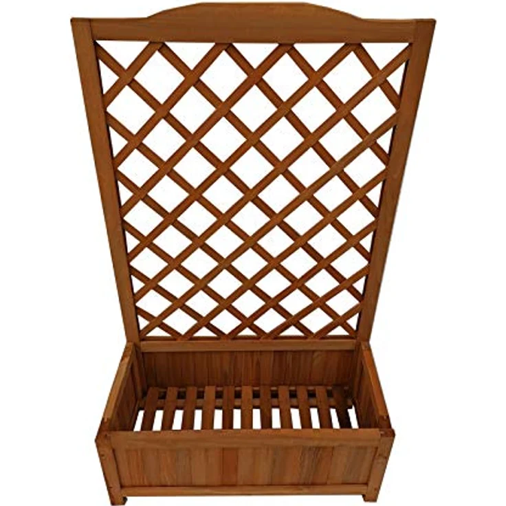 HTI-Living Hochbeet Pflanzkübel mit Rankgitter Heidi XL Braun – Bild 5
