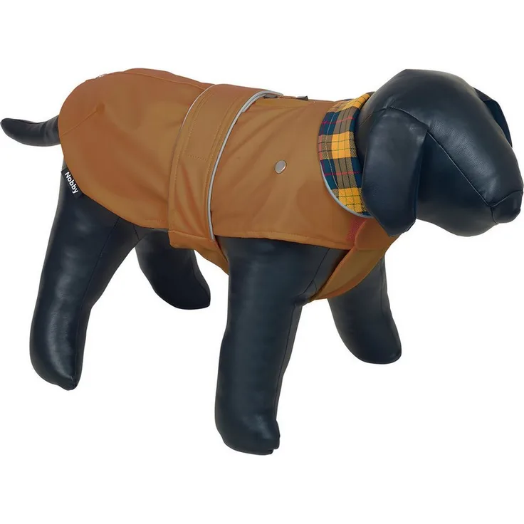 Nobby Hundemantel Sela, wasser- und windabweisend in caramel, mit herausnehmbarem Fleecefutter und reflektorstreifen, waschbar bis 30°C