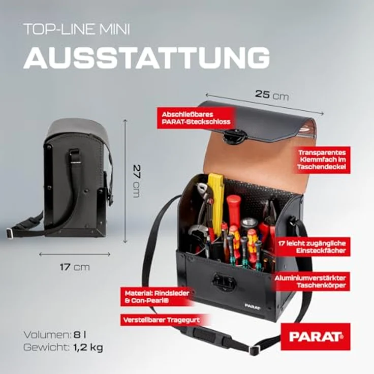 PARAT 30000581 Top-Line Werkzeugtasche, mit Mittelwand (Ohne Inhalt) – Bild 9