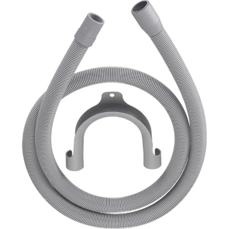 Otto Haas Kunststoff-Waschmaschinen-Ablaufschlauch, 2,5 m, grau mit Schlauchhalter, 3/4' Anschluss