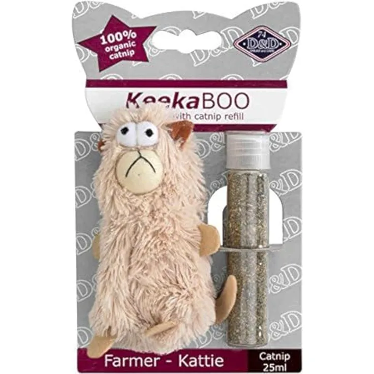 D&D 402-427583 Katzenspielzeug Keekaboo Farmer-Kattie, 10 cm, Inklusive 25 ml Katzenminze