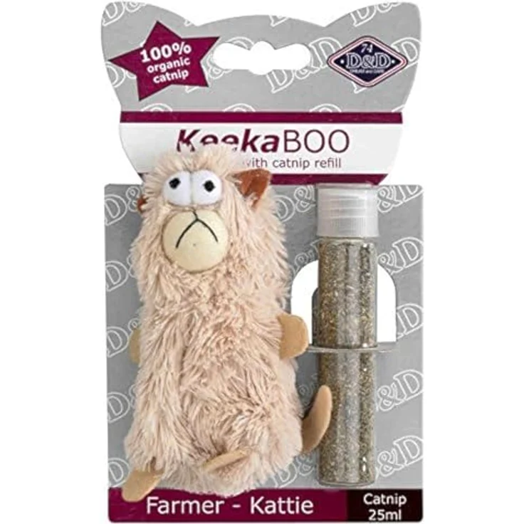 D&D 402-427583 Katzenspielzeug Keekaboo Farmer-Kattie, 10 cm, Inklusive 25 ml Katzenminze