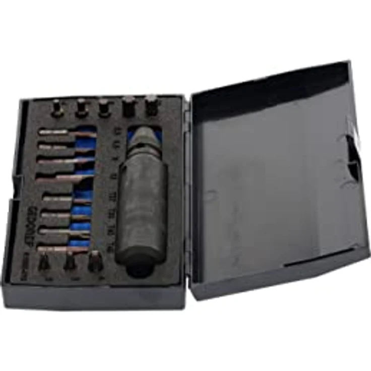 Gedore Schraubenausdreher-Set 6654600, Hammerbetätigung, Schlitz-, Kreuzschlitz-, Innensechskantschrauben, Kunststoffkasten, 200 x 120 x 38 mm – Bild 2