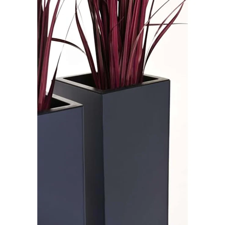 VIVANNO Pflanzkübel Zink BLOCK Säule, Set mit 2 Stück, anthrazit matt, 29x29x80 cm – Bild 7