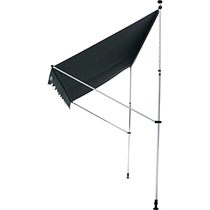 Outsunny Markise Gelenkarmmarkise Klemmmarkise Höhenverstellbar Sonnenschutz Faltarm Handkurbel Balkon Alu Grau 300 x 150cm – Bild 4