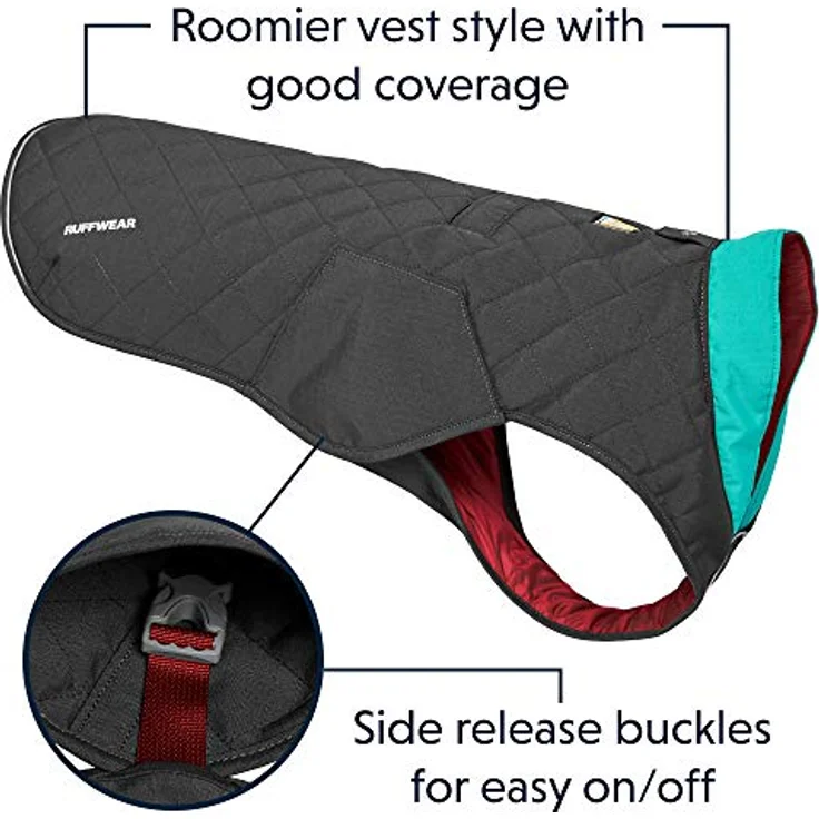 RUFFWEAR Stumptown Jacket, Warmer und Abriebfester Hundemantel für Klare Kalte Tage, Twilight Grey XX-Small – Bild 4