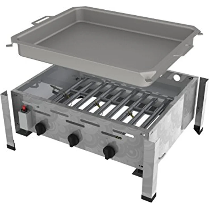 ChattenGlut Gasgrill ChattenGlut Gastrobräter 13,5kW mit Pfanne, Edelstahl Ausführung, Made in Germany, Piezozündung und Flammüberwachung – Bild 7