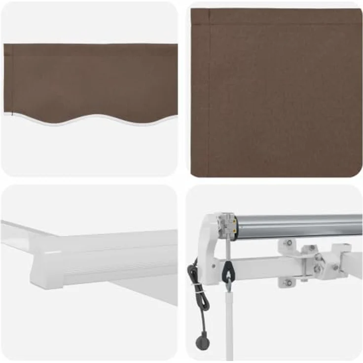 vidaXL Ausziehbare Markise Taupe 450 x 300 cm, wetterfestes Stoff-Aluminium-Design mit Fernbedienung – Bild 7