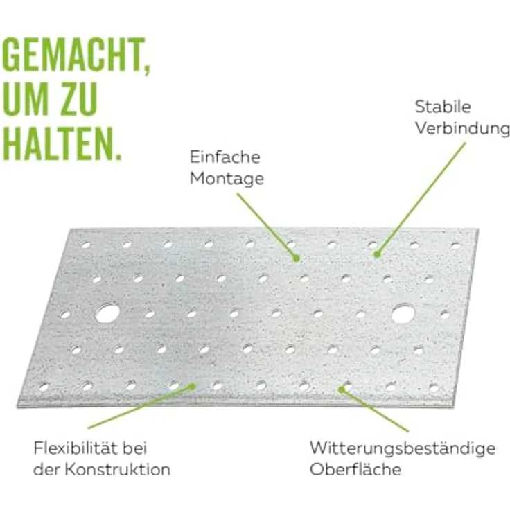 GAH-Alberts 331993 Lochplatte - sendzimirverzinkt, 200 x 80 mm - 25 Stück – Bild 7
