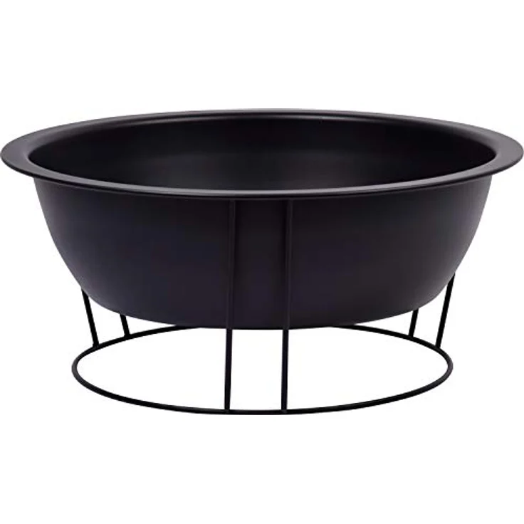 dobar® 35419 Feuerschale Lund | Feuerstelle mit Standfuß | Terrassenfeuer aus Stahl | Gartenfeuer Rund | Feuerkorb | Ø 52 x 23 cm | Schwarz – Bild 3