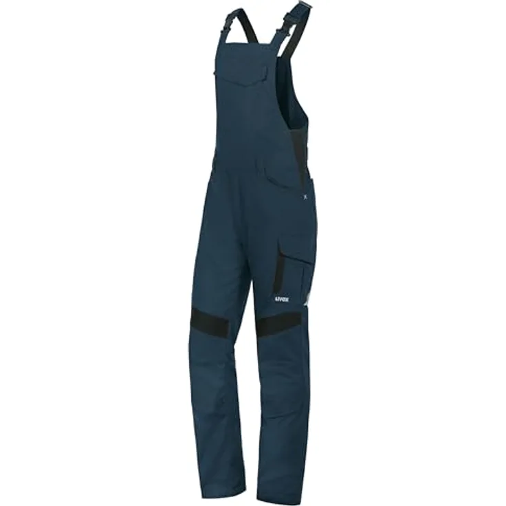 Uvex Safety, Latzhose uvex suXXeed industry, strapazierfähig mit Reflexdetails, CORDURA-verstärkten Taschen, blau/nachtblau Größe 32