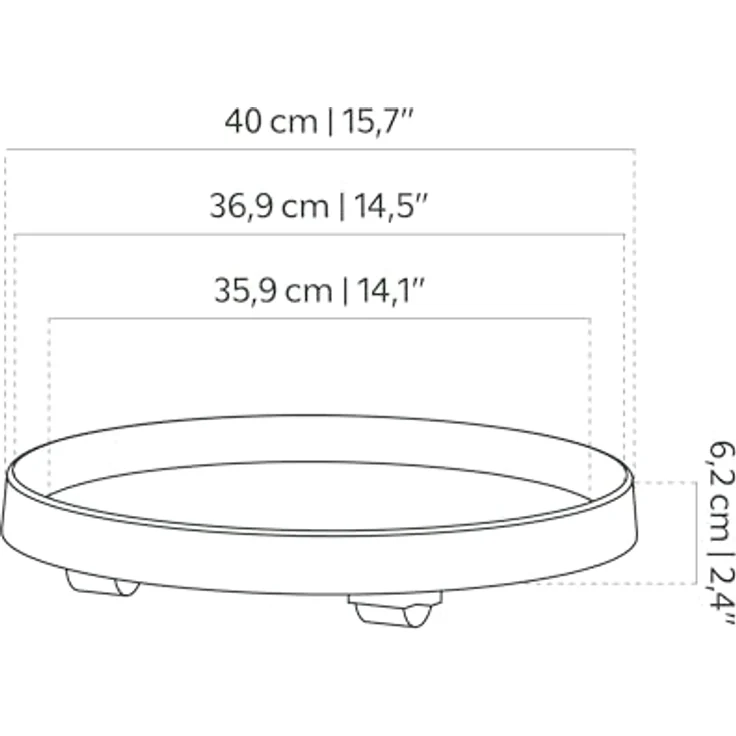 SAUCER W/ WHEELS 40CM TAUPE – Bild 3