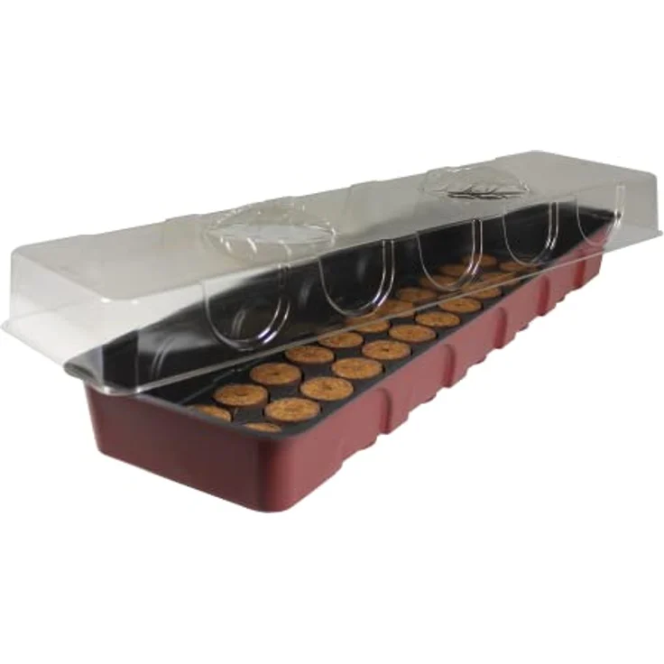 Windhager Zimmer-Gewächshaus MAXI XL Fensterbank-Treibhaus Pflanzen-Anzucht inkl. 36 Quelltabs, terracotta - anthrazit, 16,5 x 54,5 x 11 cm, 06841 – Bild 2