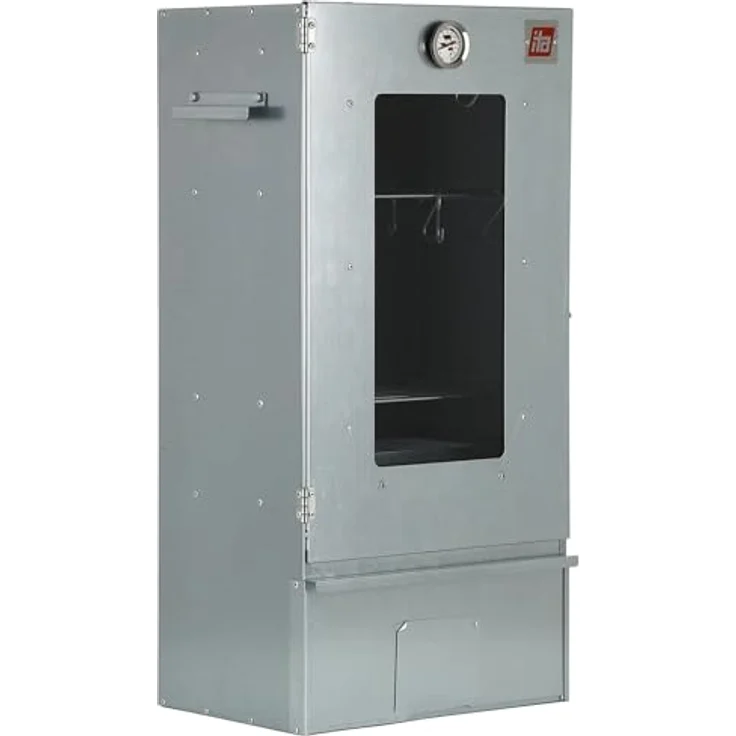 ITA Räucherofen 7002, Premium Räucherschrank aus Edelstahl, 3 Etagen 81 cm mit Sichtfenster, für Kalträuchern & Heißräuchern bis 7 kg Fleisch, Made in EU – Bild 1