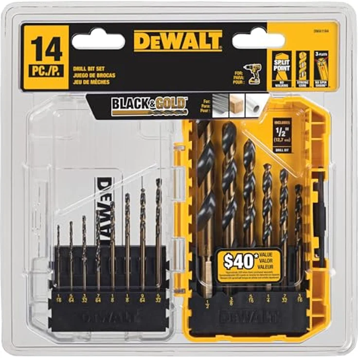 Dewalt DWA1184 Spiralbohrer-Set, schwarz-oxidbeschichtet, HSS, 14-teilig – Bild 5