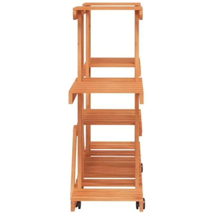 vidaXL Blumenständer, Pflanzständer mit Rollen 110x25x78 cm Massivholz Tanne, Retro-Stil und Flexibilität mit drehbaren Rollen – Bild 6
