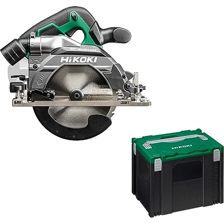 HIKOKI Akku Kreissäge C3606DB (36V, Brushless, Sägeblatt Ø: 165mm, Sägeblattbohrung Ø: 20 mm, Gehrungsschnitte von/bis: -5° bis 45°, Max. Sägeleistung bei 90°: 66mm) Plus Zubehör, OHNE Akku, Ladegerät – Bild 1