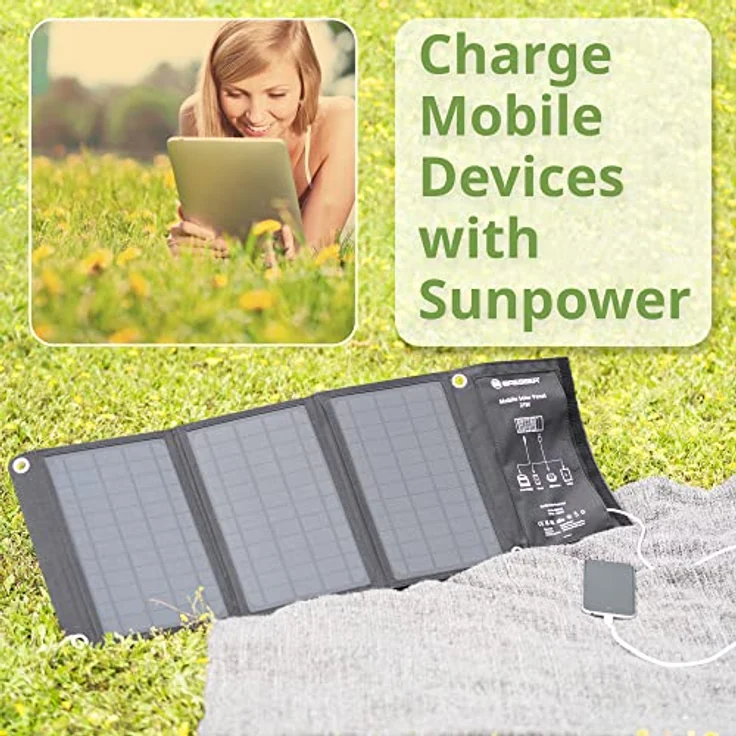 Bresser Solarpanel 21 W, ultra-kompaktes Solar Ladegerät mit monokristallinen Zellen und Cordura-Gewebe – Bild 4