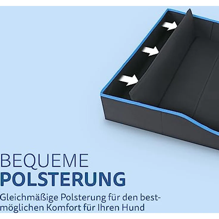 Bestlivings Faltbares Haustierbett für Kleine Hunde und Katzen - Blau - (60cm x 43cm) Reisebett - tragbares Hundebett mit stabilem Rahmen – Bild 3