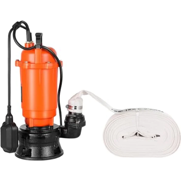 VEVOR 1500W Tauchpumpe WQD1500, 22800l/h, Gusseisen mit IPX8, automatischer Schwimmerschalter, 18m Förderhöhe, optimal zum Abpumpen von Schmutzwasser für Pools und Teiche – Bild 1