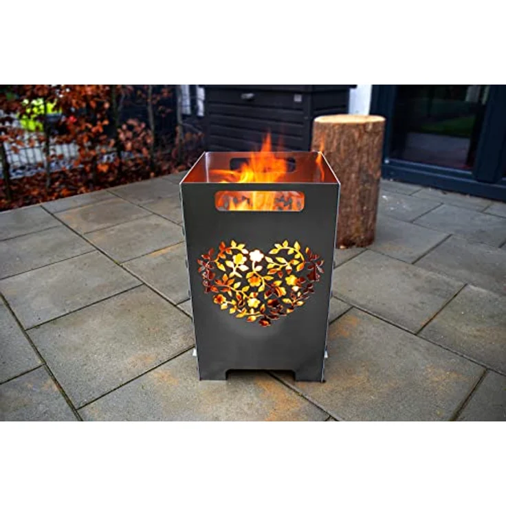teileplus24 FT01 Feuertonne Groß Eckig Steckbar Leichte Reinigung, Design:Baum 50cm – Bild 3