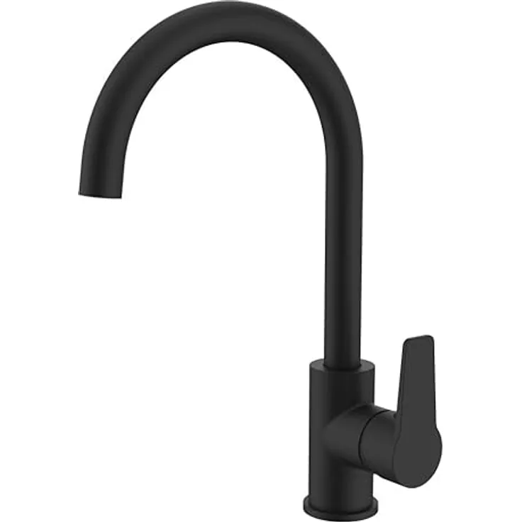 Primaster Küchenarmatur Münster, Küchenarmatur in Schwarz mit Wassersparfunktion und Marken-Luftsprudler