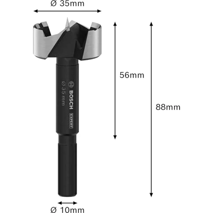 Bosch Forstnerbohrer Expert Wood Ø 35 mm, gewellte Spitze für präzise Löcher in Hartholz und Weichholz, Schwarz – Bild 3