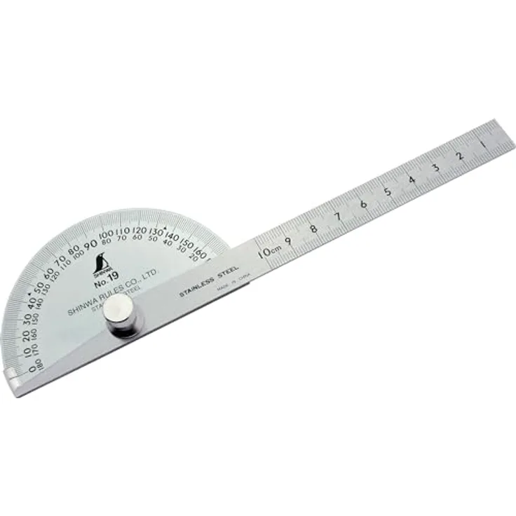 Famex Winkelmesser 62480 Shinwa, Gradmesser 90° mit 10cm Länge, robust und benutzerfreundlich, Made by Shinwa