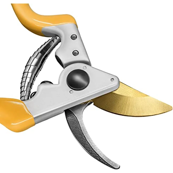 GRÜNTEK Gartenschere Premium Bypass-schere Z-25, Titan beschichtete SK5 Klinge, Rebschere Ergonomisch 215 mm, Antihaftbeschichtet – Bild 3