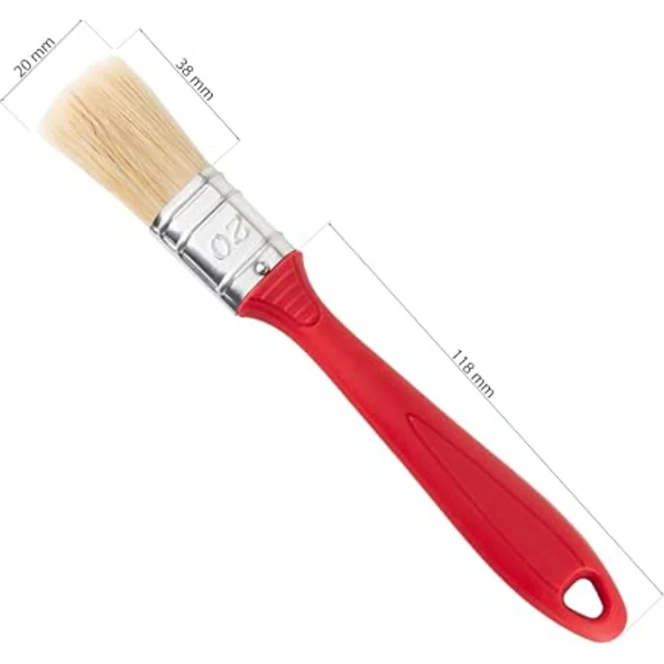 woplus Flachpinsel | Malerpinsel mit rotem Kunststoff-Griff, Bürstenbreite 20 mm, 25 Stück – Bild 2