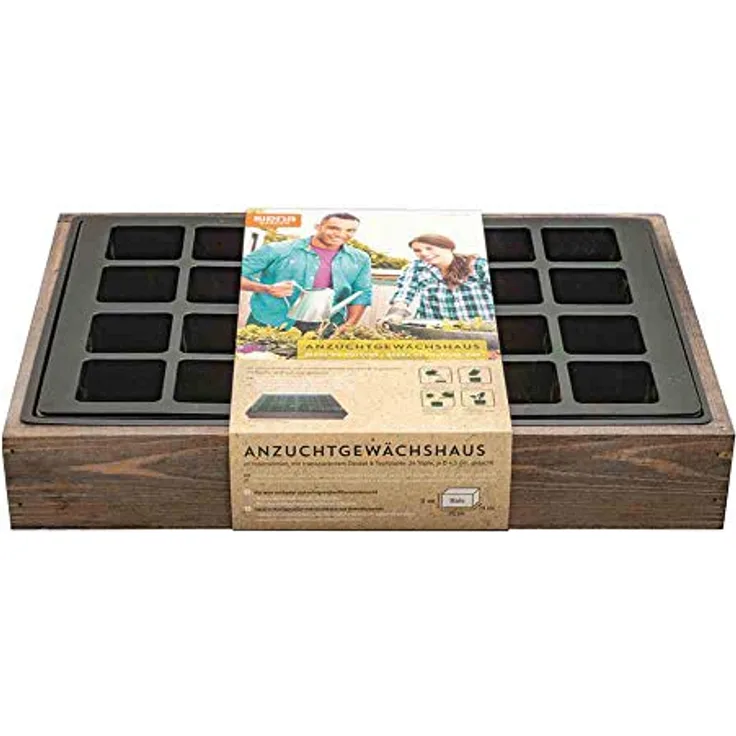 Siena Garden Anzuchtvollholzkiste mit 24er Topfplatte 35x24x6 cm
