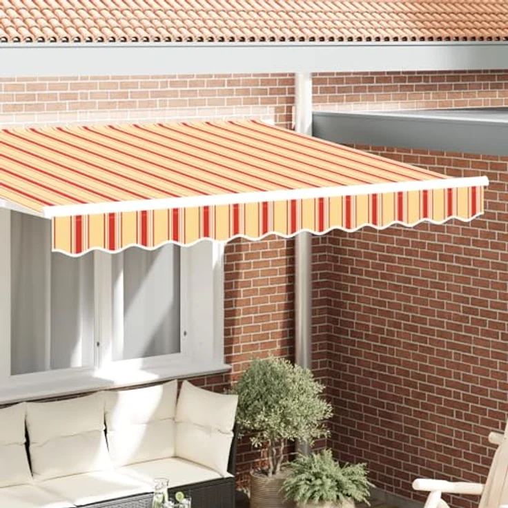 vidaXL Markisen Volant, Mehrfarbig gestreift für 2,5 m Rahmen, 2,3 x 0,2 m, rechteckig, orange – Bild 2