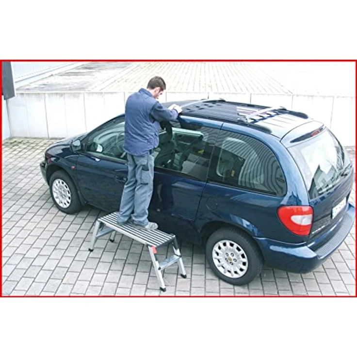 KS Tools Plattformleiter, 127 cm Aluminium-Arbeitsplattform mit rutschfester Oberfläche und Sicherheitsverriegelungen – Bild 5