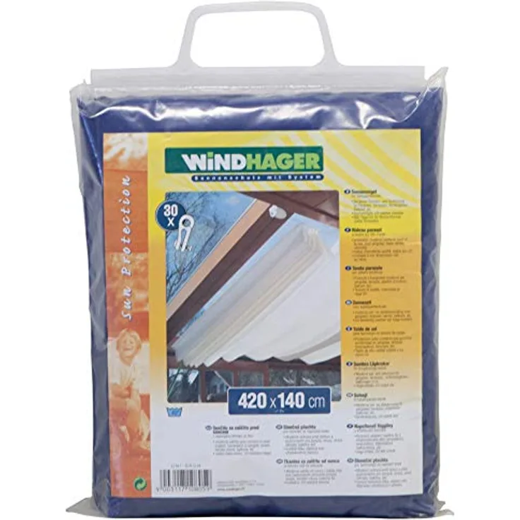 Windhager Sonnensegel für Seilspanntechnik, Uni-Blau, 270 x 140 cm