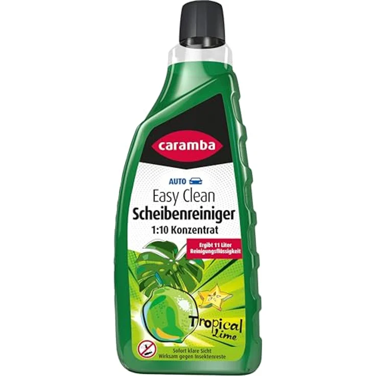 Caramba Easy Clean Scheibenreiniger Konzentrat 1:10, Glasreiniger für Windschutz- und Heckscheibe, 1 l mit frischem Limettenduft, für PKWs bis 0 °C geeignet – Bild 2