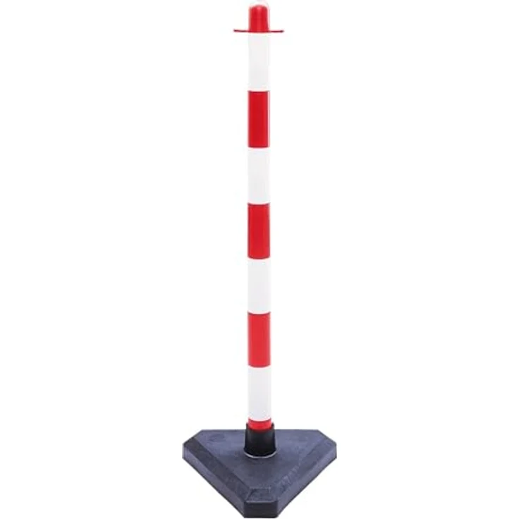 Moravia GUARDA Leichter Ketten-Warnständer Kunststoff, rot/weiß oder schwarz/gelb, 870 mm hoch, mobile Absperrlösung mit sicherem Stand – Bild 1