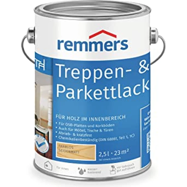 2,5L Treppen+Parkettlack farblos seidenmat - Remmers – Bild 2