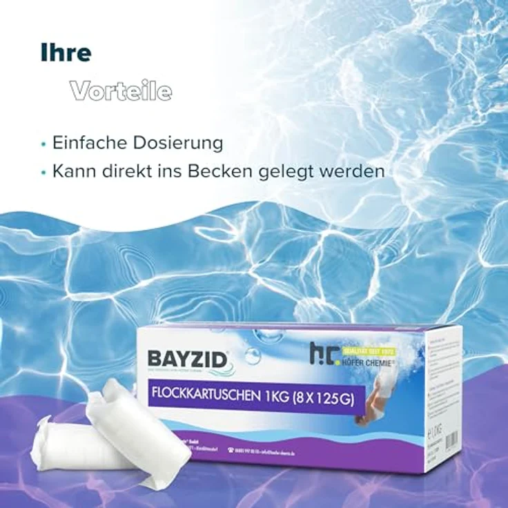 2 x 1 kg BAYZID Flockkartusche für Pools – Bild 5